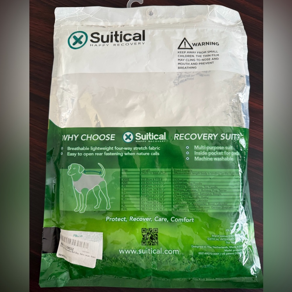Suitical Dog Recovery Suit Size XL Cone Alternative Protects Wounds Skin Issues - Picture 2 of 5
